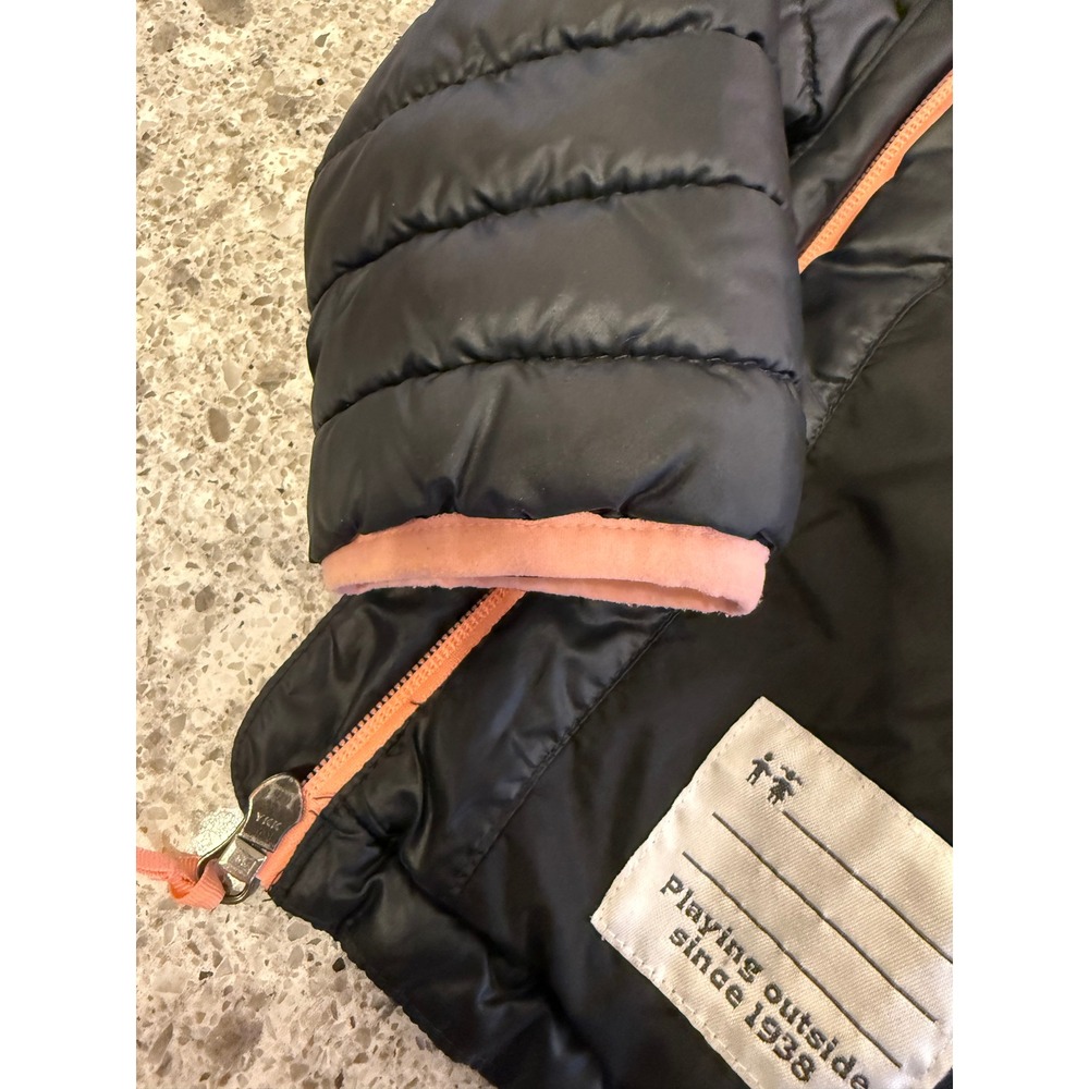 Girls Columbia‎ Black with Pink Trim XS (6/6X) Hooded Lightweight Puffer Jacket - Picture 9 of 12